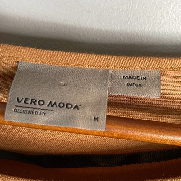VERO MODA Sadie Twill Patterned Short Tunic Dress Camel Grey Blue Short Sleeve M - Picture 9 of 13